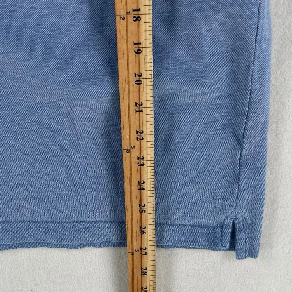 Banana Republic Mens Birdseye Organic Cotton Pique Polo SZ M Antique Blue